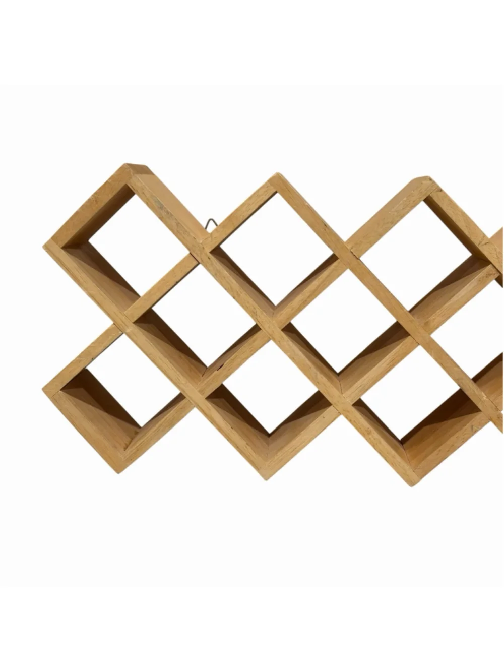 Wood Wall Display Shelf Shadow Box 14 Cubby Hanging Mini Cube Display Spice Rack